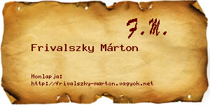 Frivalszky Márton névjegykártya