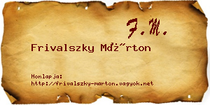 Frivalszky Márton névjegykártya