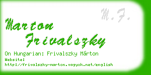 marton frivalszky business card